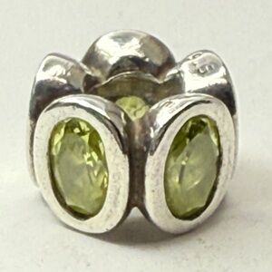 Pandora Sterling Silver Peridot Oval Stone Charm ALE 925 Retired